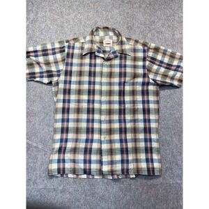 Whitehall Button Up Shirt Men's Medium Multi Plaid Permanent Press Short Sleeve